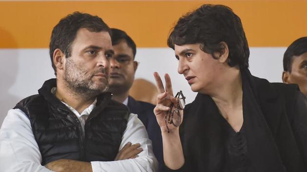 Congress Leaders Rahul Gandhi and Priyanka Gandhi during an election campaign rally ahead of the State Assembly polls. (PTI) Congress Leaders Rahul Gandhi and Priyanka Gandhi during an election campaign rally ahead of the State Assembly polls. (PTI)