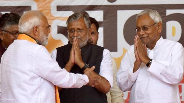 The BJP has already announced that it will go to the Bihar election — to be held in November — under the leadership of JD(U) leader and chief minister, Nitish Kumar.(Photo Santosh Kumar/ Hindustan Times) The BJP has already announced that it will go to the Bihar election — to be held in November — under the leadership of JD(U) leader and chief minister, Nitish Kumar.(Photo Santosh Kumar/ Hindustan Times)