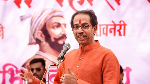 Maharashtra Chief Minister Uddhav Thackeray addresses a gathering at Pune’s Shivneri Fort, the birthplace of legendary Maratha warrior Chhatrapati Shivaji Maharaj, on his birth anniversary last month.(PTI)