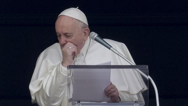 A coughing Pope Francis told pilgrims gathered for the traditional Sunday blessing that he is canceling his participation at a week-long spiritual retreat in the Roman countryside because of a cold.(AP)