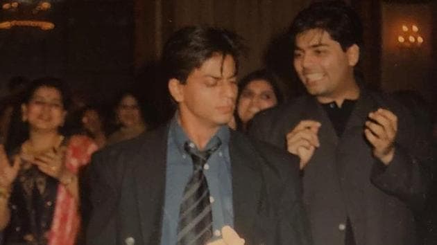 Shah Rukh Khan and Karan Johar dancing at Sanjay Kapoor and Maheep Kapoor’s wedding festivities. Shah Rukh Khan and Karan Johar dancing at Sanjay Kapoor and Maheep Kapoor’s wedding festivities.