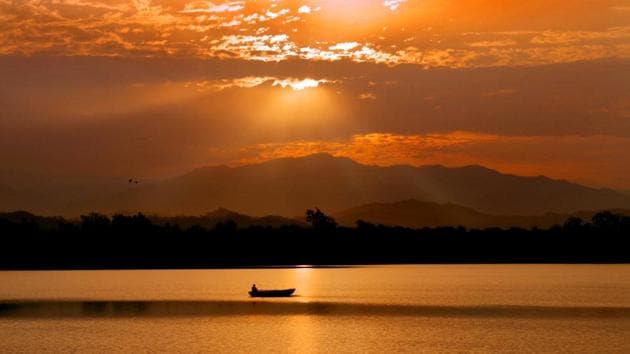 Sukhna Lake lake was created by Le Corbusier in 1958. By 1988, 66% of the original water holding capacity of the lake was lost due to silting.(Sushil Prajapati/HT Photo)