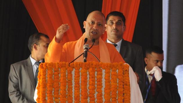 Adityanath’s comments came during an inaugural event in Noida on Monday wherein he launched and laid the foundation stone of projects worth ₹2,821 crore. ((Rajeev Tyagi / Hindustan Times)) Adityanath’s comments came during an inaugural event in Noida on Monday wherein he launched and laid the foundation stone of projects worth ₹2,821 crore. ((Rajeev Tyagi / Hindustan Times))