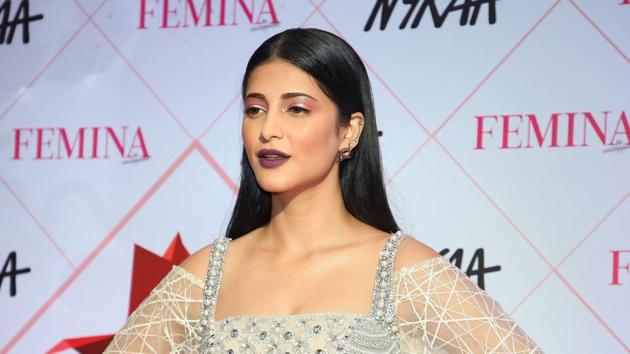 Bollywood actor Shruti Haasan at the Nykaa Femina Beauty Awards 2020. (PTI) Bollywood actor Shruti Haasan at the Nykaa Femina Beauty Awards 2020. (PTI)