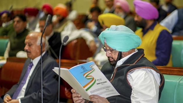 Punjab Chief Minister Captain Amarinder Singh in the Punjab Vidhan Sabha in Chandigarh. (PTI) Punjab Chief Minister Captain Amarinder Singh in the Punjab Vidhan Sabha in Chandigarh. (PTI)