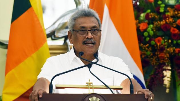 Gotabaya Rajapaksa, a former defence secretary, won the presidency last November and named his elder brother Mahinda Rajapaksa as the interim Prime Minister.(Mohd Zakir/HT PHOTO)