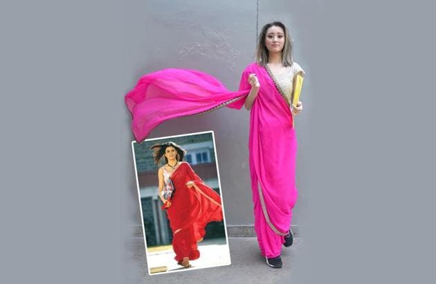 Carrying off a sari like Sushmita Sen’s Miss Chandni from Main Hoon Na isn’t easy, but Joanne managed to look endearing in her tryst with the six yards of grace. (Wardrobe: Karishma Deepa Sondhi, Asha Gautam, WeaverStory.com, Karrtik D; Jewellery: The Tiana, RK Jewellers South Extension II; Makeup: Kiko Milano, Aashmeen Munjaal; Hair: Blossom Kochhar; Location Courtesy: Hyatt Regency, Gurugram) (Tarasha/HT)