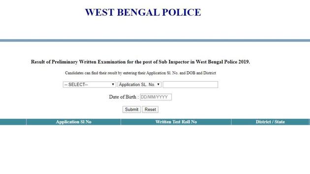 West Bengal SI Prelims Result 2019. (Screengrab) West Bengal SI Prelims Result 2019. (Screengrab)