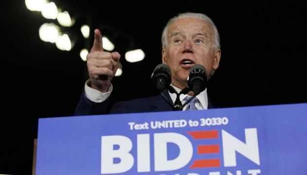 Democratic US presidential candidate and former Vice President Joe Biden addresses supporters at his Super Tuesday night rally in Los Angeles, California, US(REUTERS) Democratic US presidential candidate and former Vice President Joe Biden addresses supporters at his Super Tuesday night rally in Los Angeles, California, US(REUTERS)