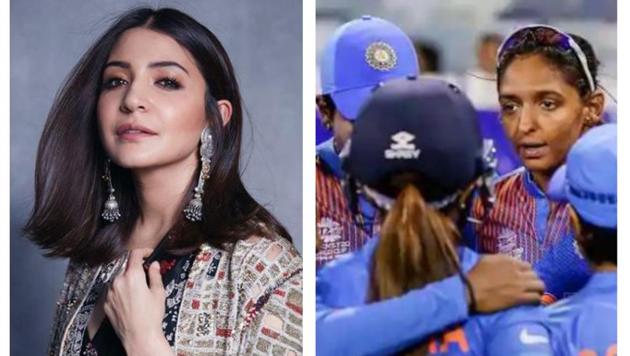 Anushka Sharma reacts after India women’s cricket team advanced to the final of T20 World Cup. (HT Collage) Anushka Sharma reacts after India women’s cricket team advanced to the final of T20 World Cup. (HT Collage)