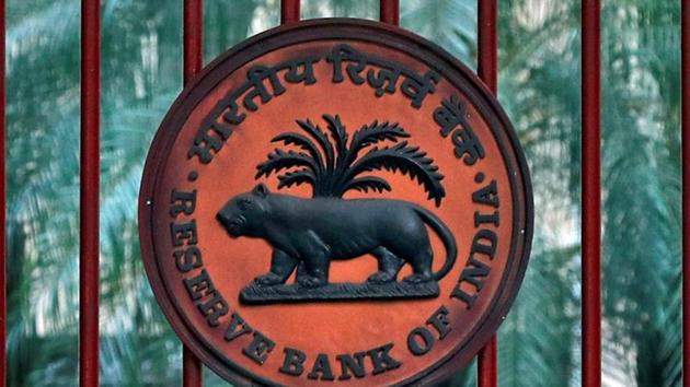 A Reserve Bank of India (RBI) logo is seen at the gate of its office in New Delhi, November 9, 2018. REUTERS/Altaf Hussain/Files(REUTERS) A Reserve Bank of India (RBI) logo is seen at the gate of its office in New Delhi, November 9, 2018. REUTERS/Altaf Hussain/Files(REUTERS)