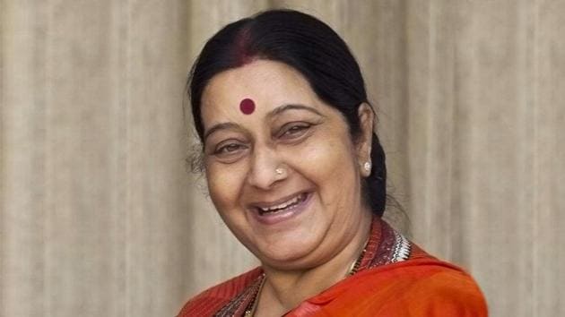 Image showing Sushma Swaraj who died in 2019 after suffering a cardiac arrest. (HT File Photo) Image showing Sushma Swaraj who died in 2019 after suffering a cardiac arrest. (HT File Photo)