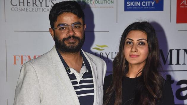 Siddharth Chopra and Neelam Upadhyaya at an event earlier this week.(Varinder Chawla)