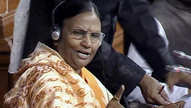 Deputy Lok Sabha Speaker Rama Devi speaks during the Budget Session of Parliament, in New Delhi on Thursday. (ANI photo) Deputy Lok Sabha Speaker Rama Devi speaks during the Budget Session of Parliament, in New Delhi on Thursday. (ANI photo)