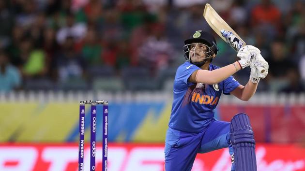 PERTH, AUSTRALIA - FEBRUARY 24: Shafali Verma of India batsduring the ICC Women's T20 Cricket World Cup match between India and Bangladesh at WACA on February 24, 2020 in Perth, Australia. (Photo by Paul Kane/Getty Images)(Getty Images)