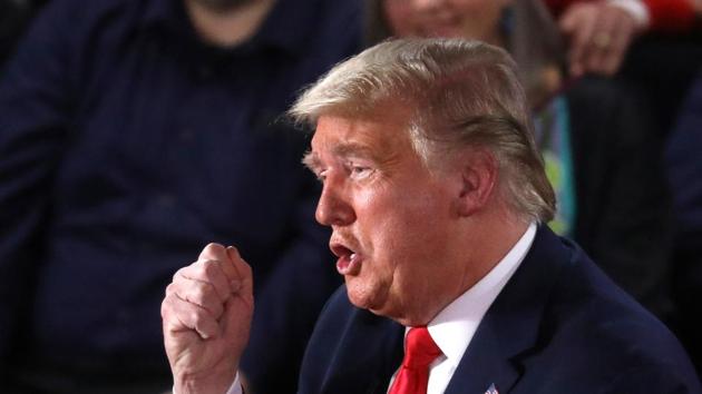 US President Donald Trump participates in a FOX News Channel town hall event with moderators Bret Baier and Martha MacCallum in the Scranton Cultural Center in Scranton, Pennsylvania. (REUTERS) US President Donald Trump participates in a FOX News Channel town hall event with moderators Bret Baier and Martha MacCallum in the Scranton Cultural Center in Scranton, Pennsylvania. (REUTERS)