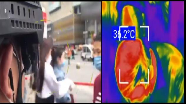 Video of a police officer in China using ‘smart helmet’ was shared on Twitter.(Twitter/@PDChina) Video of a police officer in China using ‘smart helmet’ was shared on Twitter.(Twitter/@PDChina)