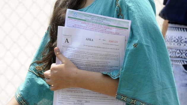 After the controversy broke out, two officials were suspended on the directives of Chief Minister Kamal Nath, an MPBSE official said. (Sunil Ghosh/ Hindustan Times) After the controversy broke out, two officials were suspended on the directives of Chief Minister Kamal Nath, an MPBSE official said. (Sunil Ghosh/ Hindustan Times)