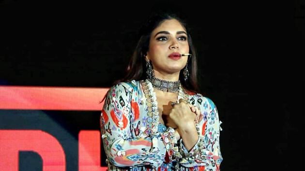 Bhumi Pednekar during the launch of the new drama series Nishedh in Mumbai. Bhumi Pednekar during the launch of the new drama series Nishedh in Mumbai.