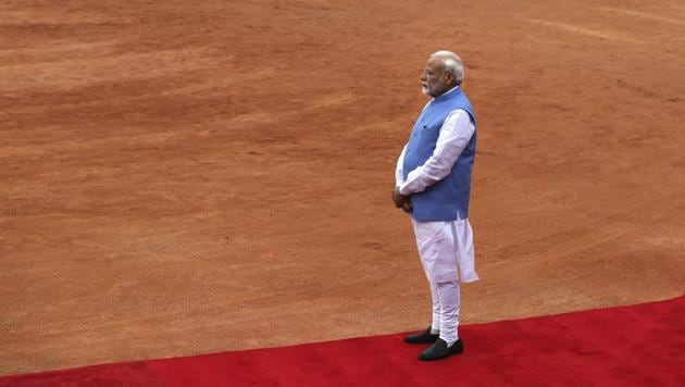 Prime Minister Narendra Modi at the Rashtrapati Bhavan in New Delhi. (AP) Prime Minister Narendra Modi at the Rashtrapati Bhavan in New Delhi. (AP)