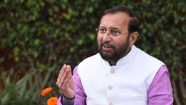 Prakash Javadekar’s ministry of information and broadcasting on Saturday ministry lifted the 48-hour ban on two Malayalam news channels over their coverage of violence in north-east Delhi(Mohd Zakir/HT PHOTO)