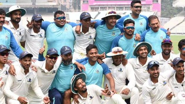 A file photo of Saurashtra cricket team.(Twitter) A file photo of Saurashtra cricket team.(Twitter)