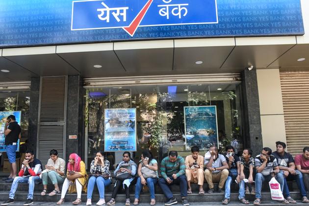 Yes Bank account holders queue at Sagar Tech Plaza Branch at Saki Naka Junction in Mumbai, India, on Saturday,March 07, 2020. (Shashi S Kashyap/ HT PHOTO) Yes Bank account holders queue at Sagar Tech Plaza Branch at Saki Naka Junction in Mumbai, India, on Saturday,March 07, 2020. (Shashi S Kashyap/ HT PHOTO)