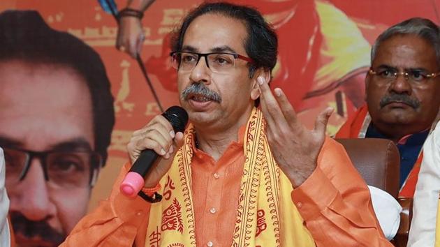 Maharashtra Chief Minister Uddhav Thackeray addresses a press conference as Maharashtra Environment Minister Aditya Thackeray looks on, in Ayodhya, Saturday, March 7, 2020.(PTI photo) Maharashtra Chief Minister Uddhav Thackeray addresses a press conference as Maharashtra Environment Minister Aditya Thackeray looks on, in Ayodhya, Saturday, March 7, 2020.(PTI photo)