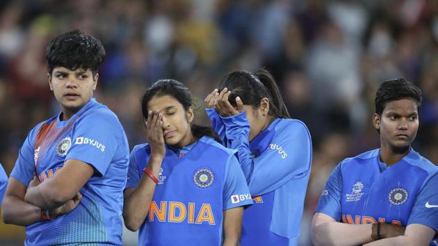 Melbourne: Indian players gather together after their loss to Australia in the Women's T20 World Cup cricket final match in Melbourne, Sunday, March 8, 2020. AP/PTI(AP08-03-2020_000139B) (AP) Melbourne: Indian players gather together after their loss to Australia in the Women's T20 World Cup cricket final match in Melbourne, Sunday, March 8, 2020. AP/PTI(AP08-03-2020_000139B) (AP)