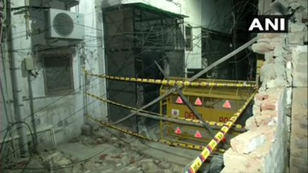 A wall collapsed in Lajpat Nagar area of New Delhi. (ANI Image) A wall collapsed in Lajpat Nagar area of New Delhi. (ANI Image)