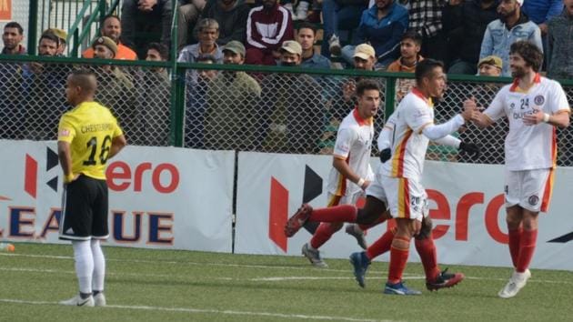Real Kashmir in action.(I League) Real Kashmir in action.(I League)