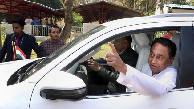 Madhya Pradesh Chief Minister Kamal Nath leaves after a meeting with party MLAs and others in Bhopal, on March 4. (PTI Photo) Madhya Pradesh Chief Minister Kamal Nath leaves after a meeting with party MLAs and others in Bhopal, on March 4. (PTI Photo)