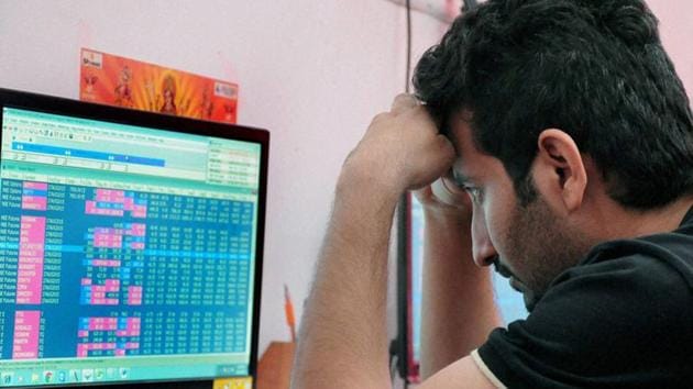A broker reacts to the Monday bloodbath at the BSE Sensex. (PTI photo) A broker reacts to the Monday bloodbath at the BSE Sensex. (PTI photo)