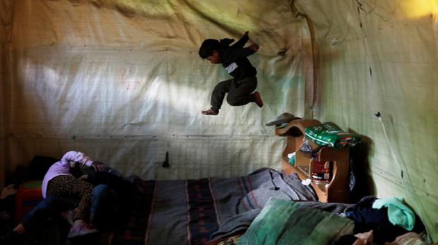 Luis Miguel, 3, who is the son of Eva Chura, plays inside their room. When police or other authorities come to town to try to enforce the law or restrict mining, they have been threatened by miners with the dynamite used to blast open the tunnels. The women join the protests too - some say the men force them to. (Nacho Doce / REUTERS) Luis Miguel, 3, who is the son of Eva Chura, plays inside their room. When police or other authorities come to town to try to enforce the law or restrict mining, they have been threatened by miners with the dynamite used to blast open the tunnels. The women join the protests too - some say the men force them to. (Nacho Doce / REUTERS)