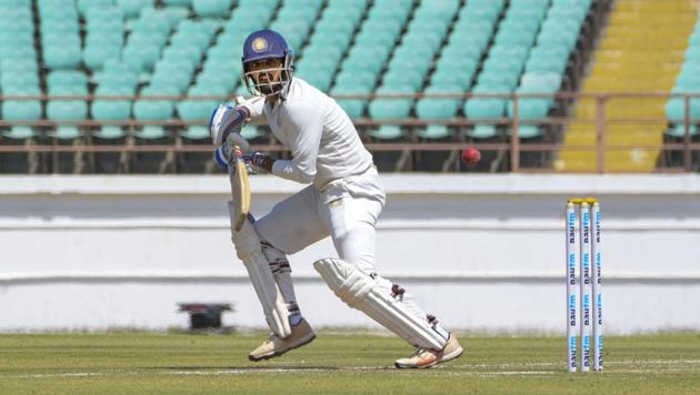 Saurashtra batsman Arpit Vasavada plays a shot during Ranji Trophy final(PTI)