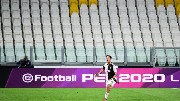 Juventus' Paulo Dybala celebrates scoring their second goal. (REUTERS) Juventus' Paulo Dybala celebrates scoring their second goal. (REUTERS)