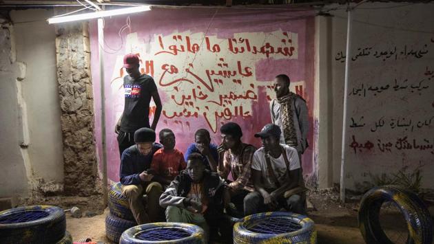 Young activists seen at the Revolutionary Martyrs Center, in Khartoum. Now, al-Sewahly and other young protesters find themselves with their futures on hold, suspended with the uncertainty of the post-uprising transition. (Nariman El-Mofty / AP) Young activists seen at the Revolutionary Martyrs Center, in Khartoum. Now, al-Sewahly and other young protesters find themselves with their futures on hold, suspended with the uncertainty of the post-uprising transition. (Nariman El-Mofty / AP)