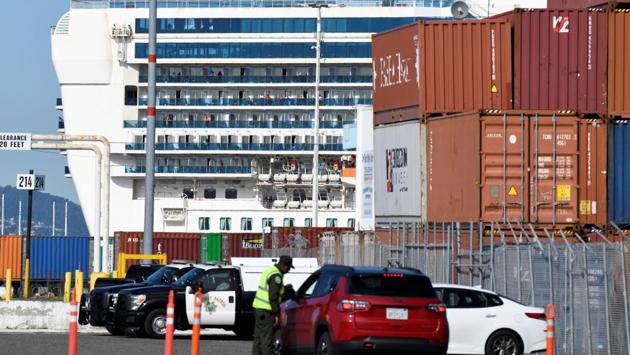 The Grand Princess cruise ship carrying passengers who tested positive for coronavirus berthed at the Port of Oakland in Oakland, California, US on March 10, 2020.(Reuters File Photo) The Grand Princess cruise ship carrying passengers who tested positive for coronavirus berthed at the Port of Oakland in Oakland, California, US on March 10, 2020.(Reuters File Photo)