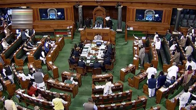 The seven Congress MPs were suspended by Speaker Om Birla for disrupting the proceedings of the House. (PTI Photo) The seven Congress MPs were suspended by Speaker Om Birla for disrupting the proceedings of the House. (PTI Photo)