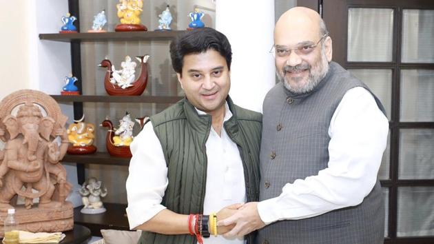 Union Home Minister Amit Shah with BJP leader Jyotiraditya Scindia. (Twitter/@AmitShah) Union Home Minister Amit Shah with BJP leader Jyotiraditya Scindia. (Twitter/@AmitShah)