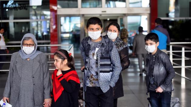 People seen wearing face masks as a preventive measure against the spread of Covid-19, at Indira Gandhi International (IGI) Airport in New Delhi on Thursday.(Amal KS/HT Photo) People seen wearing face masks as a preventive measure against the spread of Covid-19, at Indira Gandhi International (IGI) Airport in New Delhi on Thursday.(Amal KS/HT Photo)