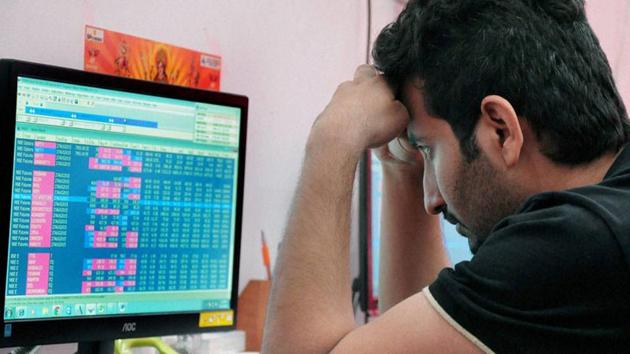 Sensex fell 2,520.10 points to trade at 33,177.30 on Thursday.(PTI File Photo)