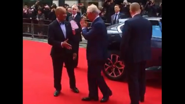 Image shows Prince Charles greeting people with Namaste.(Screengrab)