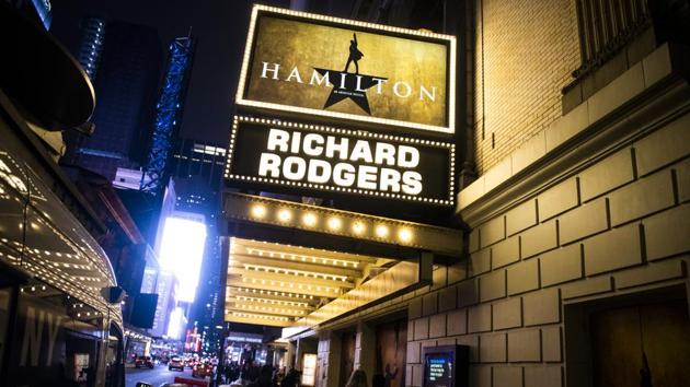 The Richard Rodgers Theatre, home to the Hamilton musical, is closed during a cancelled evening performance in the Times Square neighborhood of New York, US. The number of Americans infected by coronavirus touched 1,600. (Bloomberg) The Richard Rodgers Theatre, home to the Hamilton musical, is closed during a cancelled evening performance in the Times Square neighborhood of New York, US. The number of Americans infected by coronavirus touched 1,600. (Bloomberg)