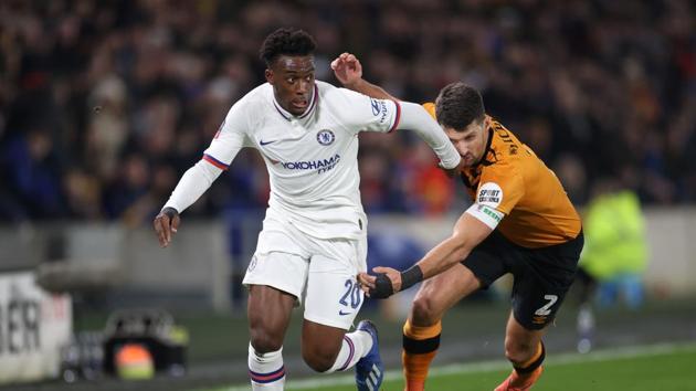 Hudson-Odoi’s positive test throws Saturday’s fixture against Aston Villa into doubt, with Arsenal’s match against Brighton & Hove Albion already postponed after manager Mikel Arteta tested positive for the coronavirus. (Action Images via Reuters) Hudson-Odoi’s positive test throws Saturday’s fixture against Aston Villa into doubt, with Arsenal’s match against Brighton & Hove Albion already postponed after manager Mikel Arteta tested positive for the coronavirus. (Action Images via Reuters)
