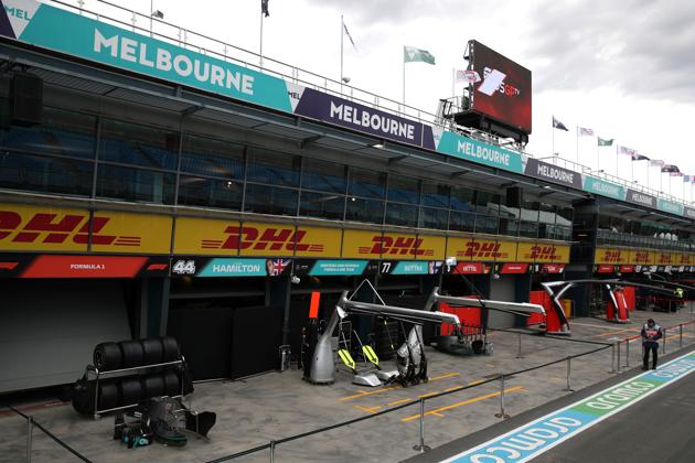 General view of the pitlane after it was announced the Australian Grand Prix would be cancelled after a McLaren team member tested positive for coronavirus. (REUTERS) General view of the pitlane after it was announced the Australian Grand Prix would be cancelled after a McLaren team member tested positive for coronavirus. (REUTERS)