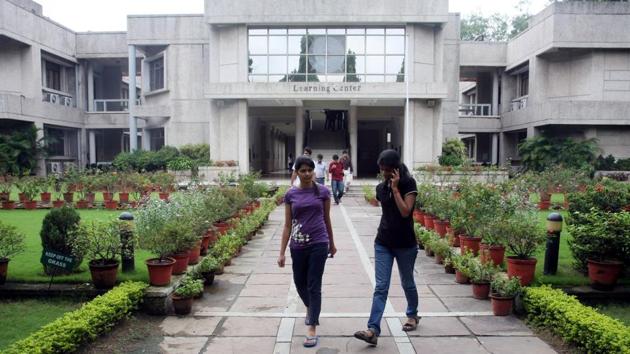 Students ouside the Learning Center at XLRI campus in Jamshedpur(HT File)