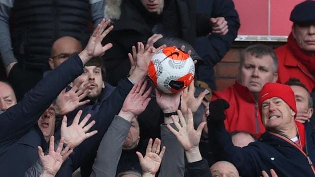 Representative image: Fans stop the match ball after it is kicked into the stands (Action Images via Reuters) Representative image: Fans stop the match ball after it is kicked into the stands (Action Images via Reuters)