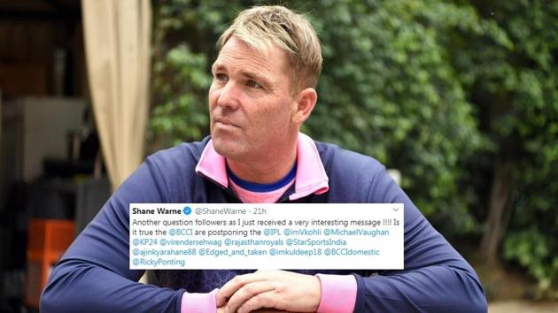 Shane Warne poses during an interview for Hindustan Times in New Delhi, India.(Sarang Gupta/Hindustan Times)