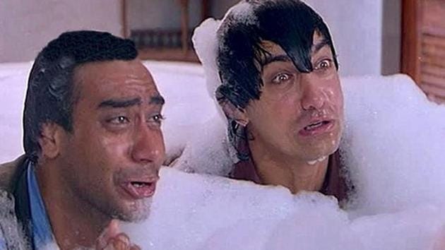 Ajay Devgn and Aamir Khan in Ishq.